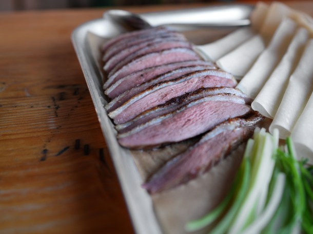 illustrative photo of the smoked duck with pancakes at Uncle Hon's residency